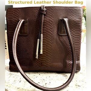 Ferragamo Vintage Brown Leather Tote Bag
